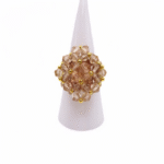 Ring Paris champagne crystal large handmade ring jewellery jewelry