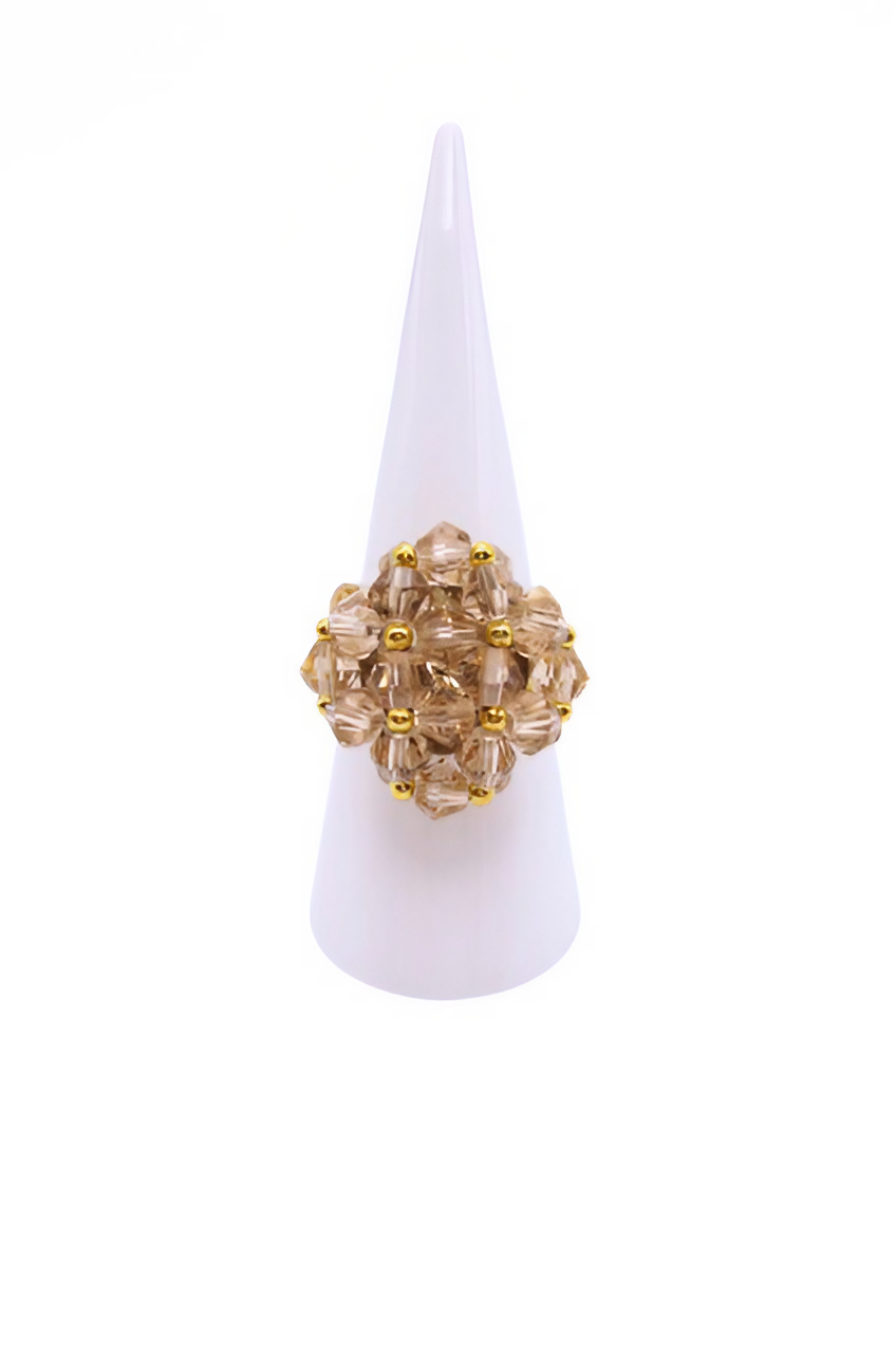 Ring Paris champagne crystal medium handmade ring jewellery jewelry