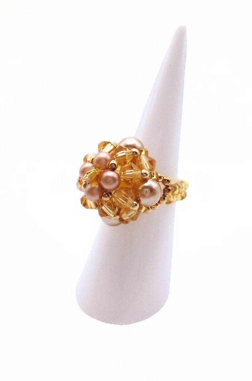 Ring Hazel Yellow Crystal handmade jewellery jewelry