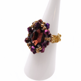 Ring Bailey purple crystals handmade jewellery jewelry