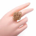Ring Paris champagne crystal large handmade ring jewellery jewelry