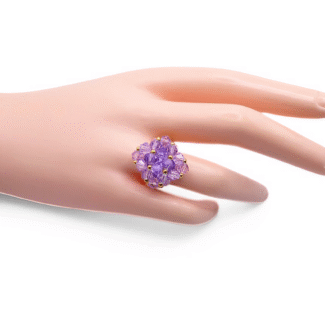 Ring Paris purple crystal medium handmade ring jewellery jewelry