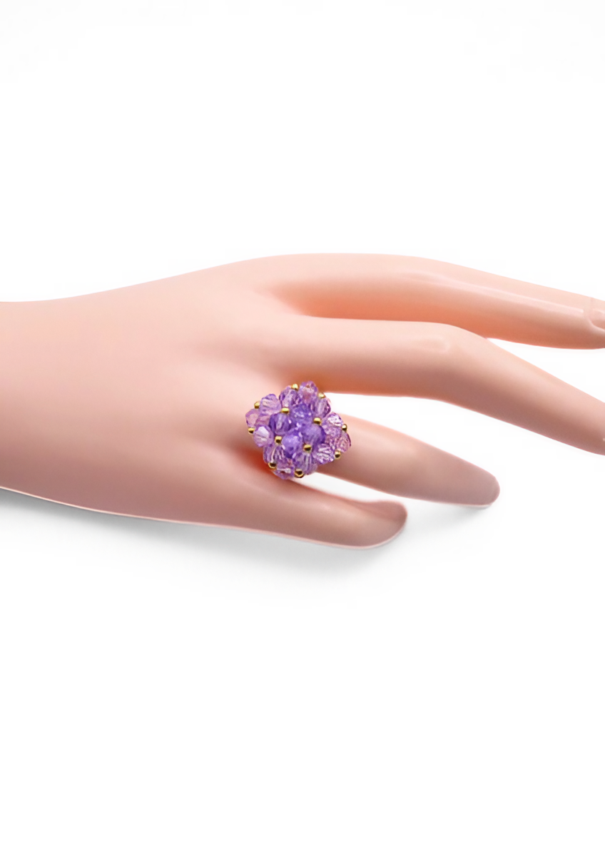 Ring Paris purple crystal medium handmade ring jewellery jewelry