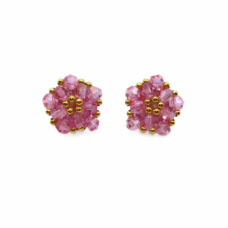 Earrings Pink Crystal Sabrina Handmade Jewellery jewelry