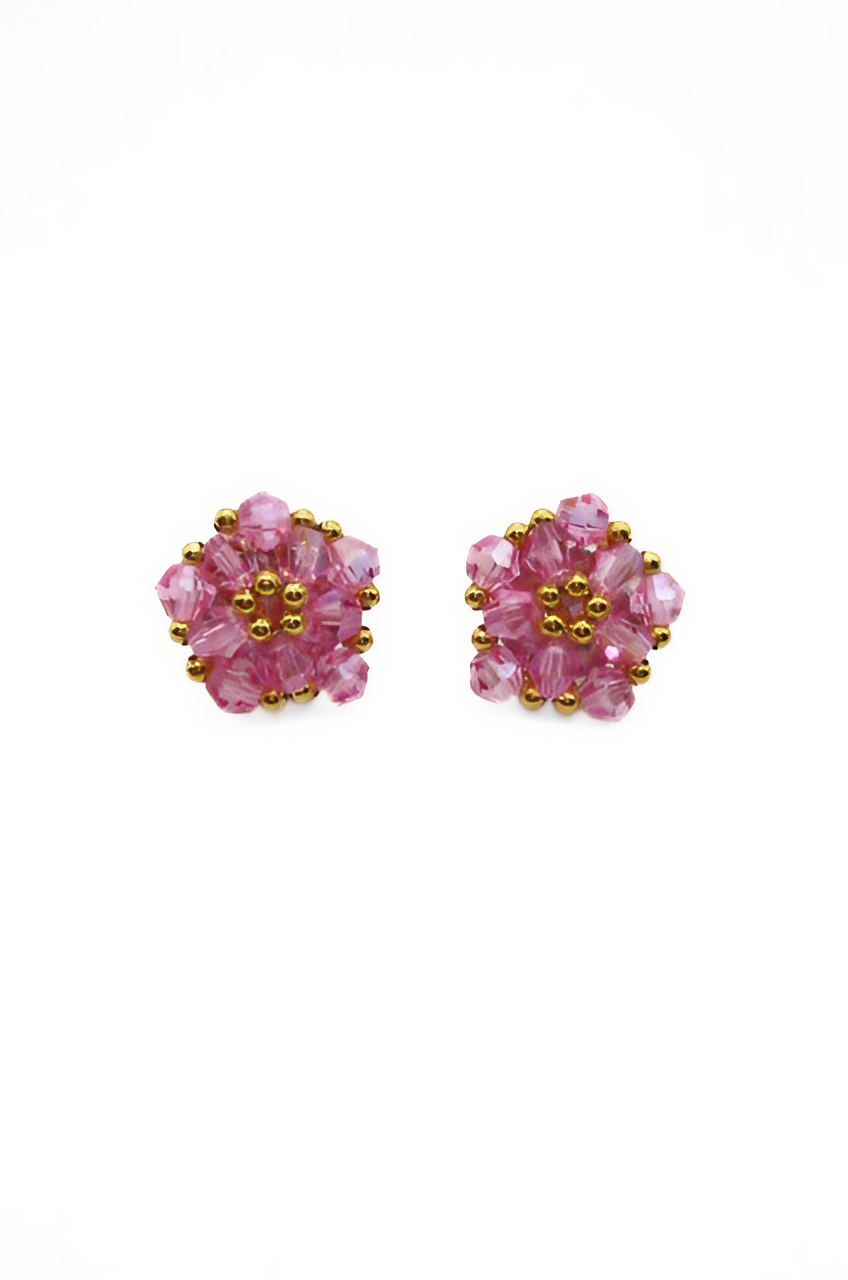Earrings Pink Crystal Sabrina Handmade Jewellery jewelry