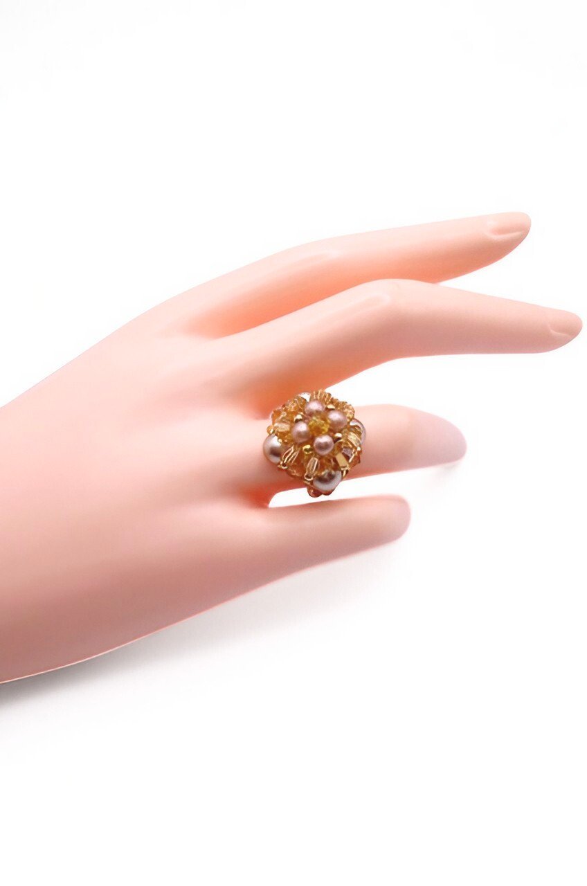 Ring Hazel Yellow Crystal handmade jewellery jewelry