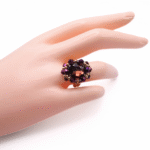 Ring purple crystals handmade jewellery jewelry
