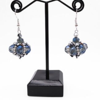 Earrings Claudia Blue Crystal Handmade Jewellery Jewelry