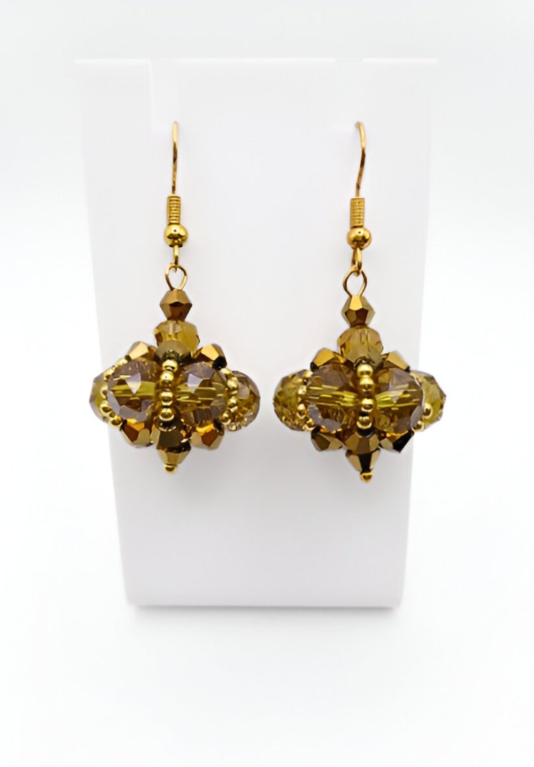 Earrings Claudia Yellow Crystal Handmade Jewellery Jewelry