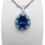Pendant Hannah Blue Crystals Handmade Jewellery Jewelry