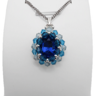 Pendant Hannah Blue Crystals Handmade Jewellery Jewelry