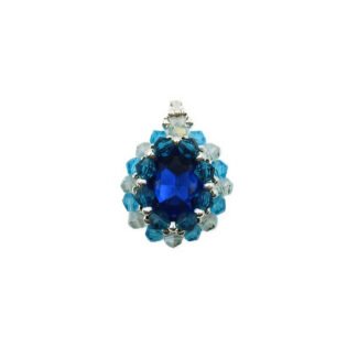 Pendant Hannah Blue Crystals Handmade Jewellery Jewelry