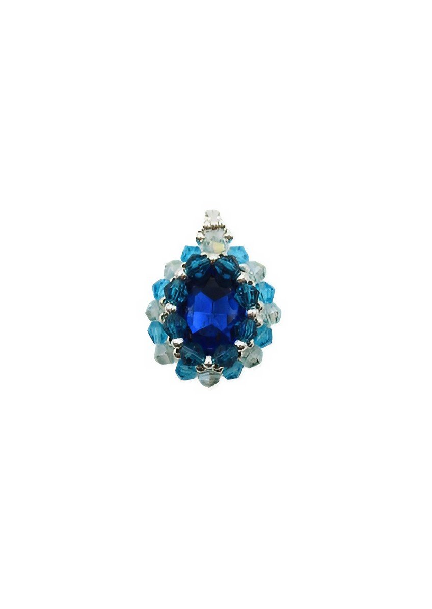 Pendant Hannah Blue Crystals Handmade Jewellery Jewelry