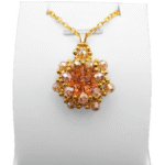 Alexandra peach crystal pendant handmade jewellery