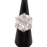 Ruby clear crystal ring handmade jewellery