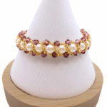 Harmony purple crystal white pearl bracelet handmade jewellery