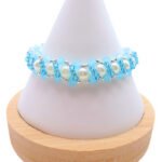 Harmony blue crystal white pearl bracelet handmade jewellery
