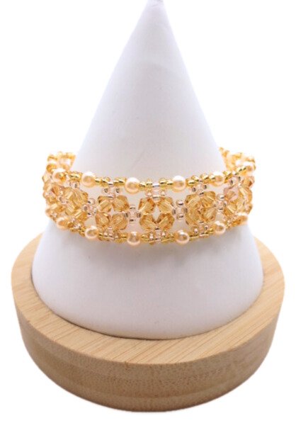 Matilda - light yellow champagne crystal bracelet handmade jewellery
