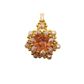 Alexandra peach crystal pendant handmade jewellery