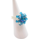 Maya Blue Pink Crystal Ring Handmade Jewellery