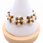 Annabelle purple crystals white pearls bracelet handmade jewellery