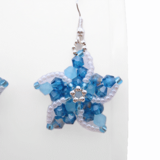 Starfish blue crystal earrings handmade jewellery