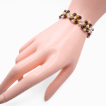 Annabelle purple crystals white pearls bracelet handmade jewellery