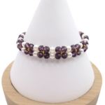 Amethyst crystals and pearls bracelet handmade jewellery