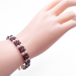 Amethyst crystals and pearls bracelet handmade jewellery