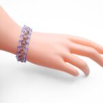 Silver grey and light blue crystal bracelet handmade jewellery